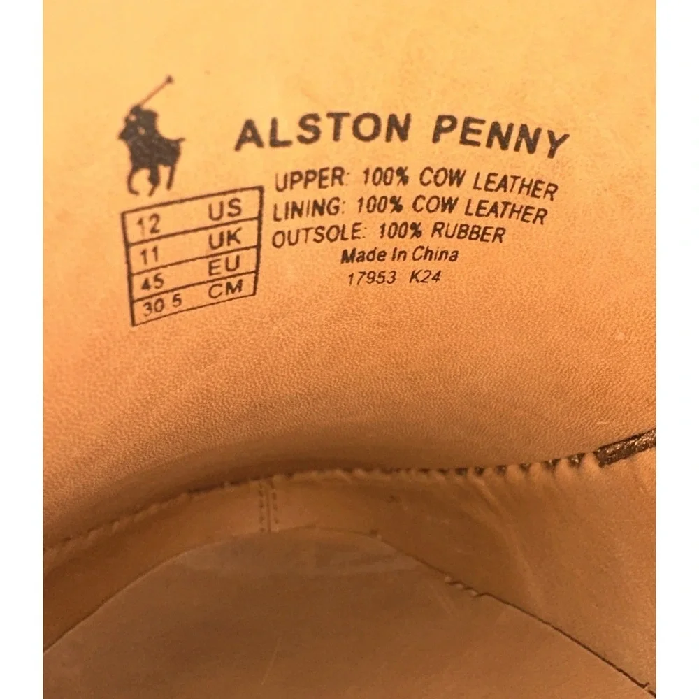 POLO RALPH LAUREN Men Size 12D Alston‎ Leather Penny Loafers Shoes Tan ‼️ READ‼️